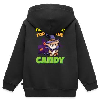 I'm Just Here For The Candy Scary Halloween Beast - Kinder Premium Organic Zip Hoodie - Schwarz - Hinten - AI Model Kid Male (0cm)