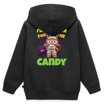 I'm Just Here For The Candy Scary Halloween Beast - Kinder Premium Organic Zip Hoodie - Schwarz - Hinten - AI Model Kid Male (0cm)