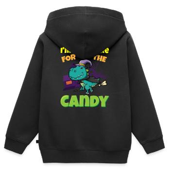 I'm Just Here For The Candy Scary Halloween Beast - Kinder Premium Organic Zip Hoodie - Schwarz - Hinten - AI Model Kid Male (0cm)