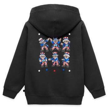 USA Outfit Feiertag Unabhängigkeitstag USA Flagge - Kinder Premium Organic Zip Hoodie - Schwarz - Hinten - AI Model Kid Male (0cm)