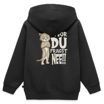 Katzenoutfit bevor du fragst nee faule Katze Kater - Kinder Premium Organic Zip Hoodie - Schwarz - Hinten - AI Model Kid Male (0cm)