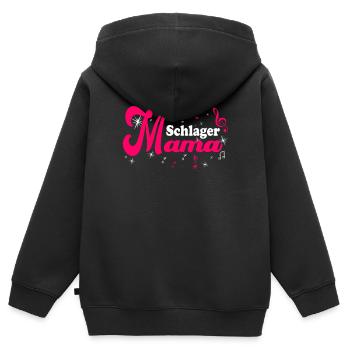Schlager Mama Costume Schlager Tenue de fête - Sweat Premium à capuche zippé enfant bio - noir - Dos - AI Model Kid Male (0cm)