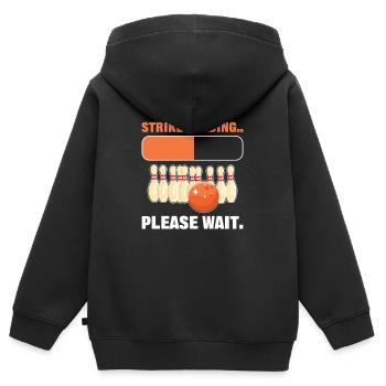 Strike Loading Please Wait Bowling Bowler - Kids Premium Organic Zip-up Hoodie - black - Back - AI Model Kid Male (0cm)