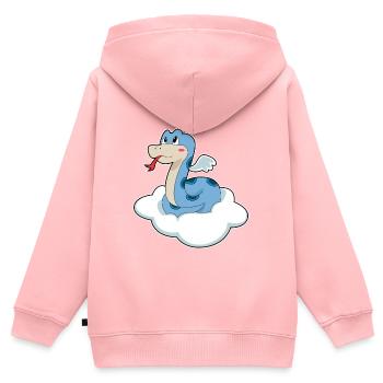 Nuage de serpent - Sweat Premium à capuche zippé enfant bio - rose - Dos - AI Model Kid Female (0cm)