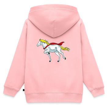 Pferd Pferderennen - Kinder Premium Organic Zip Hoodie - Rosa - Hinten - AI Model Kid Female (0cm)