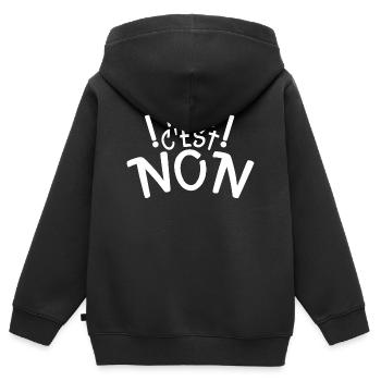 non c’est non - Sweat Premium à capuche zippé enfant bio - noir - Dos - AI Model Kid Male (0cm)