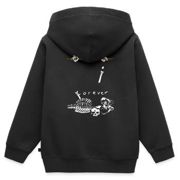Entraînement de rue - Sweat Premium à capuche zippé enfant bio - noir - Dos - AI Model Kid Male (0cm)