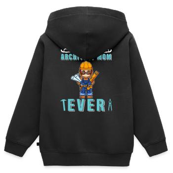 Meilleur architecte Maman Jamais Dessin Technique Mère - Sweat Premium à capuche zippé enfant bio - noir - Dos - AI Model Kid Male (0cm)