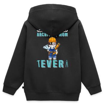 Meilleur architecte Maman Jamais Dessin Technique Mère - Sweat Premium à capuche zippé enfant bio - noir - Dos - AI Model Kid Male (0cm)
