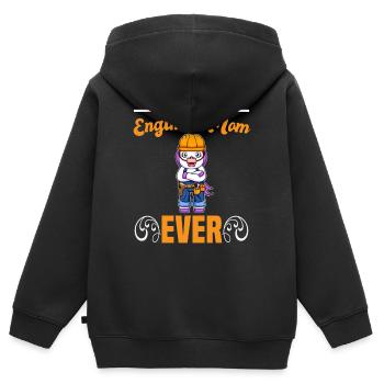 Best Engineer Mom Ever Construction Worker Mommy - Kids Premium Organic Zip-up Hoodie - black - Back - AI Model Kid Male (0cm)