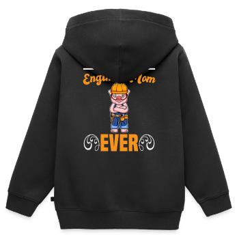 Best Engineer Mom Ever Construction Worker Mommy - Kids Premium Organic Zip-up Hoodie - black - Back - AI Model Kid Male (0cm)