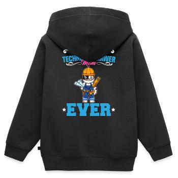 Meilleur dessinateur technique Maman Jamais drôle Archtect Cadeau - Sweat Premium à capuche zippé enfant bio - noir - Dos - AI Model Kid Male (0cm)