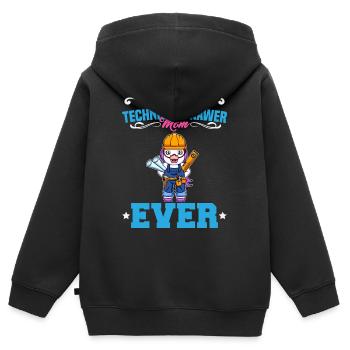Meilleur dessinateur technique Maman Jamais drôle Archtect Cadeau - Sweat Premium à capuche zippé enfant bio - noir - Dos - AI Model Kid Male (0cm)