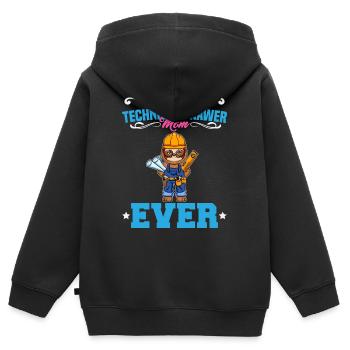 Meilleur dessinateur technique Maman Jamais drôle Archtect Cadeau - Sweat Premium à capuche zippé enfant bio - noir - Dos - AI Model Kid Male (0cm)