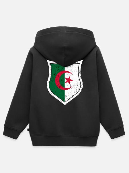 Algerien - Kinder Premium Organic Zip Hoodie - Schwarz