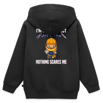 Je suis architecte et maman rien ne me fait peur - Sweat Premium à capuche zippé enfant bio - noir - Dos - AI Model Kid Male (0cm)
