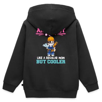 Architecte Maman comme une maman régulière mais plus cool - Sweat Premium à capuche zippé enfant bio - noir - Dos - AI Model Kid Male (0cm)