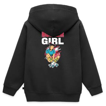 Roller Girl Roller Skating Skater Rollerblades - Sweat Premium à capuche zippé enfant bio - noir - Dos - AI Model Kid Male (0cm)
