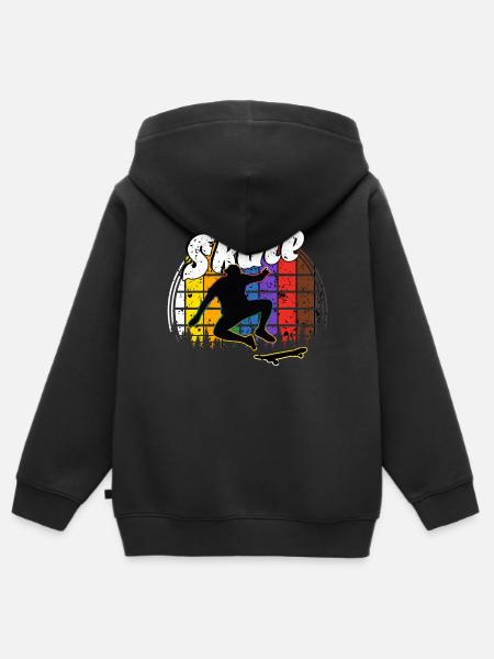 Skateboard Freestyle - Kinder Premium Organic Zip Hoodie - Schwarz