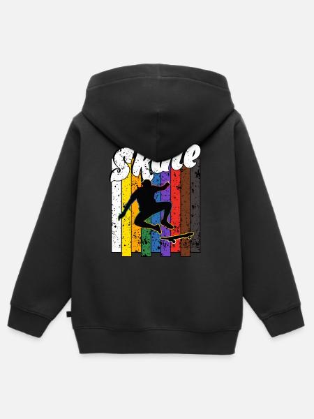 Skateboard Freestyle - Kinder Premium Organic Zip Hoodie - Schwarz