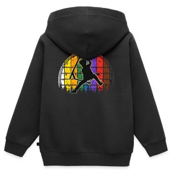 Freestyle Roller - Kinder Premium Organic Zip Hoodie - Schwarz - Hinten - AI Model Kid Male (0cm)