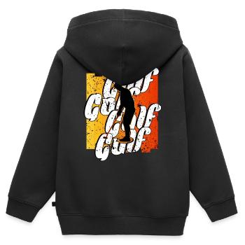 Golf - Kids Premium Organic Zip-up Hoodie - black - Back - AI Model Kid Male (0cm)