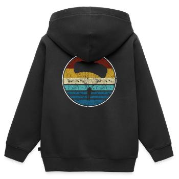 parachute - Sweat Premium à capuche zippé enfant bio - noir - Dos - AI Model Kid Male (0cm)