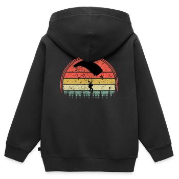 parachute - Sweat Premium à capuche zippé enfant bio - noir - Dos - AI Model Kid Male (0cm)