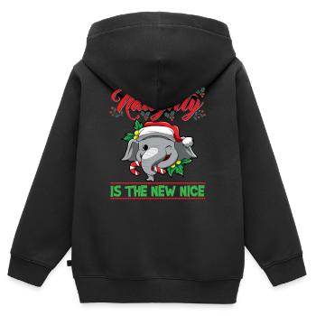 Naughty Is The New Nice Christmas Santa Xmas - Kids Premium Organic Zip-up Hoodie - black - Back - AI Model Kid Male (0cm)