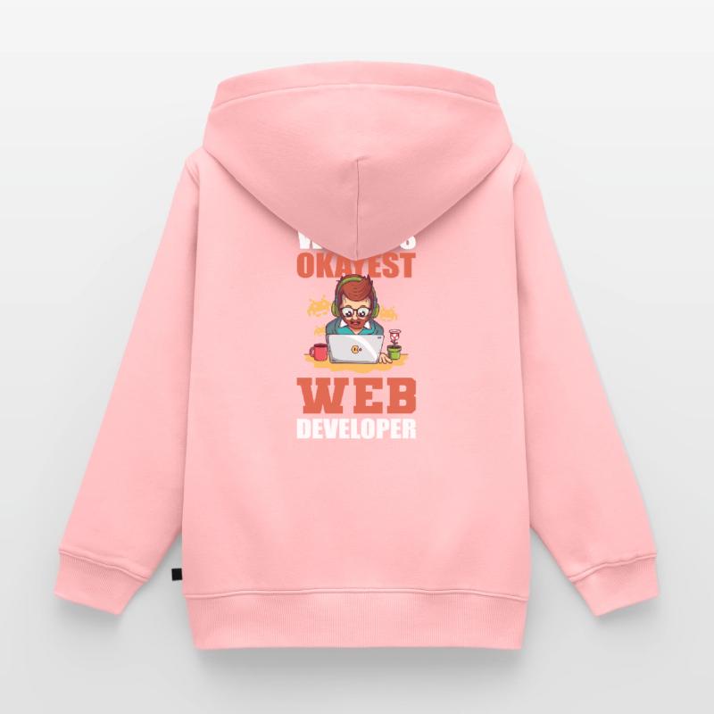 Worlds Okayest Web Developer Programmer Kids Premium Organic Zip-up Hoodie