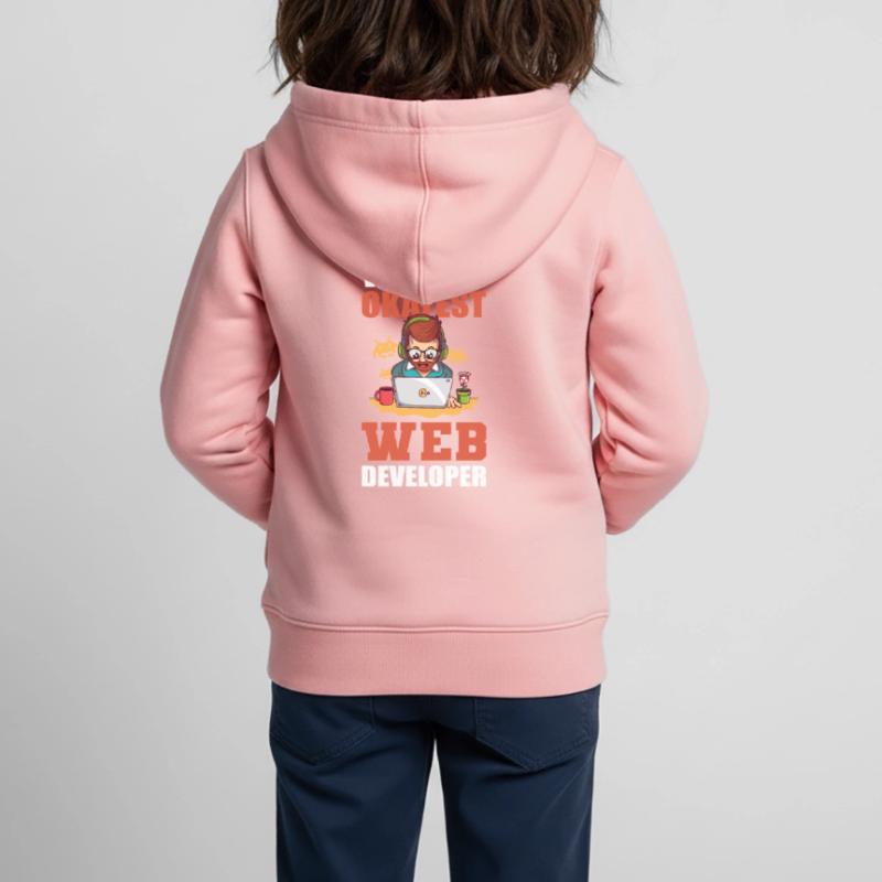 Worlds Okayest Web Developer Programmer Kids Premium Organic Zip-up Hoodie