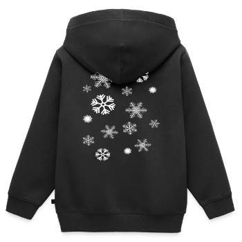 Flocons - Sweat Premium à capuche zippé enfant bio - noir - Dos - AI Model Kid Male (0cm)