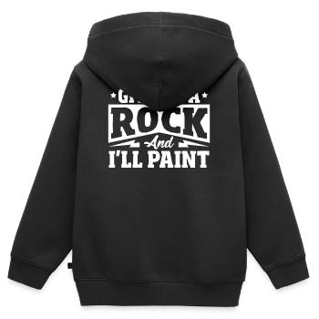 Steine Bemalen Steine Stein Wandersteine Happy Sto - Kinder Premium Organic Zip Hoodie - Schwarz - Hinten - AI Model Kid Male (0cm)