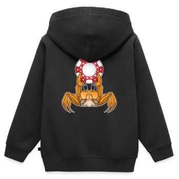 Jetons de poker Crab Poker - Sweat Premium à capuche zippé enfant bio - noir - Dos - AI Model Kid Male (0cm)