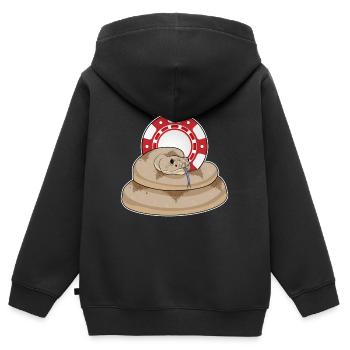 Jetons de poker Snake Poker - Sweat Premium à capuche zippé enfant bio - noir - Dos - AI Model Kid Male (0cm)
