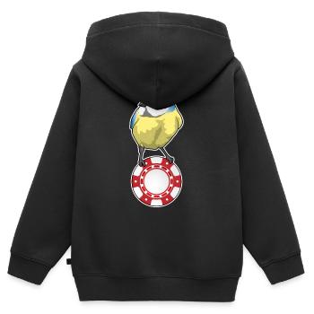 Vogel Poker Jetons de Poker - Sweat Premium à capuche zippé enfant bio - noir - Dos - AI Model Kid Male (0cm)