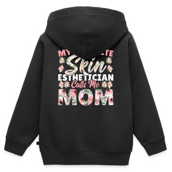 Kosmetikerin Ästhetikerin Kosmetik Wimpern Microb - Kinder Premium Organic Zip Hoodie - Schwarz - Hinten - AI Model Kid Male (0cm)