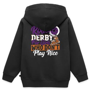 Roller Skating Roller Derby Roller Skating Roller Roller - Sweat Premium à capuche zippé enfant bio - noir - Dos - AI Model Kid Male (0cm)