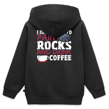 Steine Bemalen Steine Stein Happy Stones Steine Au - Kinder Premium Organic Zip Hoodie - Schwarz - Hinten - AI Model Kid Male (0cm)