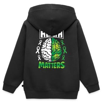 Psychische Gesundheit Angelegenheiten verbreiten Bewusstsein Gehirn - Kinder Premium Organic Zip Hoodie - Schwarz - Hinten - AI Model Kid Male (0cm)