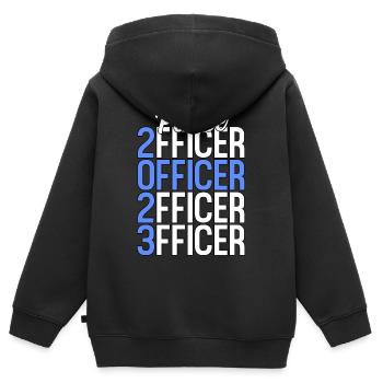 Stolzer Polizist Akademie Abschluss Thin Blue - Kinder Premium Organic Zip Hoodie - Schwarz - Hinten - AI Model Kid Male (0cm)