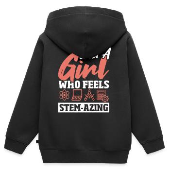 Steministin Wissenschaft Technologie Frauenrechte - Kinder Premium Organic Zip Hoodie - Schwarz - Hinten - AI Model Kid Male (0cm)