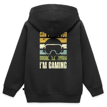 Ich kann dich nicht hören, ich spiele. - Kinder Premium Organic Zip Hoodie - Schwarz - Hinten - AI Model Kid Male (0cm)