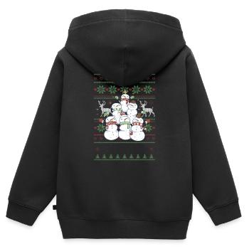 Schneemann Ugly Christmas - Kinder Premium Organic Zip Hoodie - Schwarz - Hinten - AI Model Kid Male (0cm)