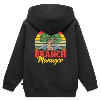 Bûcheron Bois forestier forestier Hache forestière Travaux forestiers - Sweat Premium à capuche zippé enfant bio - noir - Dos - AI Model Kid Male (0cm)
