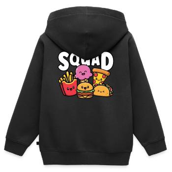Junk Food Squad Nette lustige Fast-Food-Liebhaber Feinschmecker - Kinder Premium Organic Zip Hoodie - Schwarz - Hinten - AI Model Kid Male (0cm)