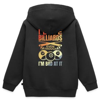 Lustiger Billard Witz - Kinder Premium Organic Zip Hoodie - Schwarz - Hinten - AI Model Kid Male (0cm)