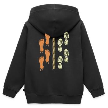 Triathlet Läufer Radfahrer - Kinder Premium Organic Zip Hoodie - Schwarz - Hinten - AI Model Kid Male (0cm)