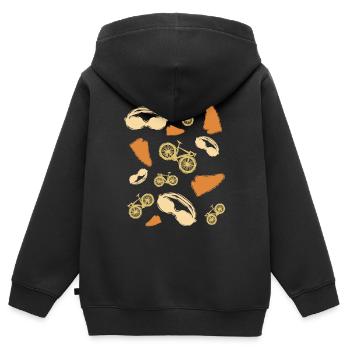 Triathlon Grafiken - Kinder Premium Organic Zip Hoodie - Schwarz - Hinten - AI Model Kid Male (0cm)
