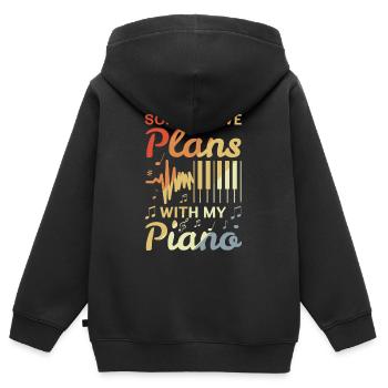 Pianist Witz - Kinder Premium Organic Zip Hoodie - Schwarz - Hinten - AI Model Kid Male (0cm)